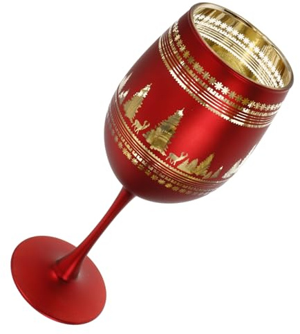 Amosfun Christmas Tree Wine Glasses Elegant Goblet Red Wine Cup Brandy Size Glassware Perfect for Holiday Celebrations
