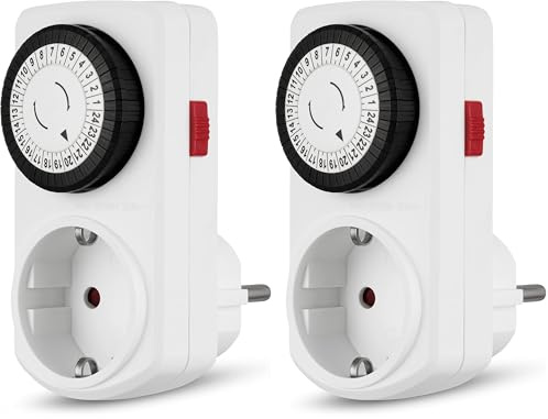 Rev Ritter 0025010109 Programmateur Prise Électrique, Blanc (Lot de 2)