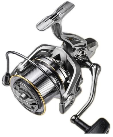 HWJFDC Angelrolle Große Spinn-Angelrolle 8000 9000 10000 12000 14000 Rollenbremse 20 kg Leistungsstarke Rolle Salzwasser-Süßwasserangeln(2pcs Spare Spool)
