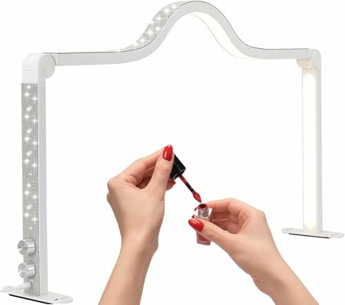 XDRGOOIUY 35-Zoll-Nageltechnik-Lampe für den Schreibtisch, 40 W helle Schreibtischlampen für Nageltechnik, faltbares Mondlicht für Nageltechnik mit 10 dimmbaren Helligkeits- und 3 Farbmodi
