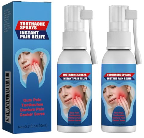 Spray de Reparación de Encías,Aerosol para el Cuidado Bucal Aliviar,Spray Tratamiento Inmediato de los Dientes,Zahnschmerzlinderun,para el Dolor de Muelas,Bucal Aliento Fresco,2PC,20ml