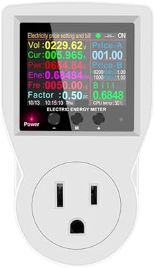 XOIIIQND Socket Digital Wattmeter 220V Electricity Meter Power Consumption Plug kilowatt Power Meter(US WiFi Socket)