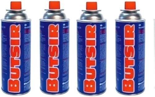 FYSHOP | Pack Camp Bistro 3 Combo Hornillo y Plancha + 4 botes de gas butsir | Hornillo Camping de 1 Quemador | Cocina portátil compacta para Exteriores