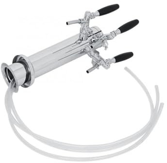 NJDQFA Dispenser per Torre, Spillatore Birra alla Spina Triplo Rubinetto Regolabili, Kit Spillatore Colonna Birra in Acciaio Inossidabile, per Feste, Bar