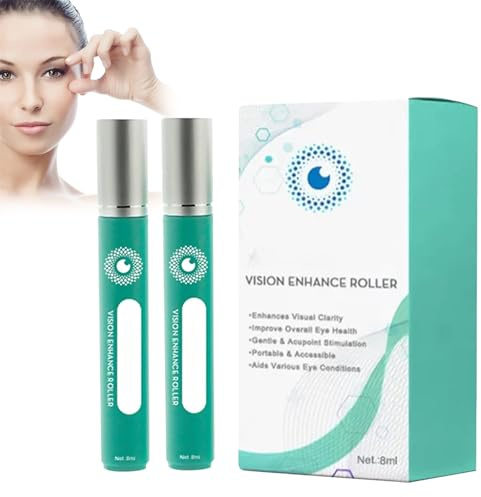 Siero Massaggiatore per Gli Occhi - Trattamento Schiarente con Rullo, Idratazione Profonda e Rilassa Gli Occhi per Alleviare Secchezza E Affaticamento E Migliora La Chiarezza Visiva, 2 Pezzi