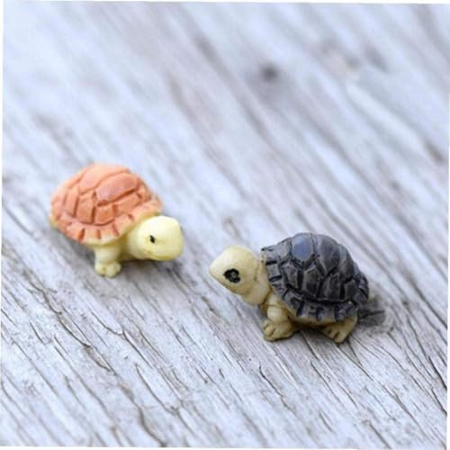 Wpppan Miniature Turtle Resin Figurine Plant Pot Fish Tank Decorations Fairy Garden Mini Tortoise Micro Landscape Decor Garden Sculptures & Statues