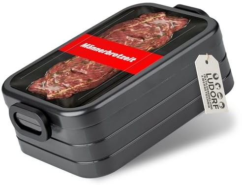 #teamludorf MEPAL Lunchbox midi – Schwarz | Personalisierbare Brotdose für 4 Brote (900 ml) | Mit Dichtung & Trenneinsatz | BPA-frei, spülmaschinenfest | Vesperdose für Schule & Büro (SCHWARZ)