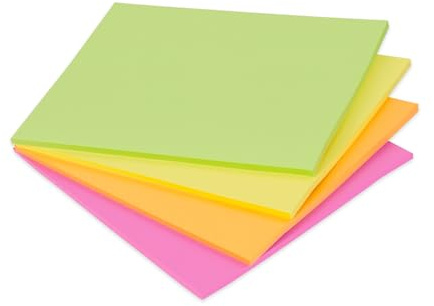 Große Haftnotizen 203 x 152mm,4 Farben Super Sticky Meeting-Notes | Riesige Klebepads mit Stärkerer Haftung,Leicht zu Beschreiben,Repositionierbar - Lässt Sich Rückstandsfrei Abziehen