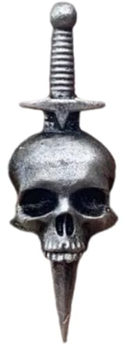 Fituenly Gothic Totenkopf Brosche Vintage Gothic Totenkopf Dolche Anstecker Punk Style Totenkopf Brosche Legierung Totenkopf Pins Skelett Brustnadel Halloween Kostüm Zubehör