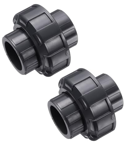 QUARKZMAN Raccordi Per Tubi In PVC Union 3/4 Accoppiamento Union Scorrevole Raccordo Per Tubi Adattatore Grado Arredo Per Tubo Irrigatore Piscina Impianto Esterno Grigio Scuro 2Pezzi