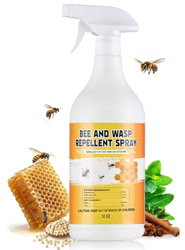 Wasp Repellent Spray - Bee Spray with 100% Safe & Natural Protection with Long-Lasting Formula，Hornet Spray Fresh & Energizing Scents for Outdoor & Home