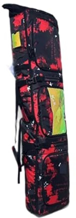 Snowboardboots Skitasche Snowboard für Erwachsene, mit Rollen, leicht zu transportieren, zusammenrollbar, Aufbewahrungsmöglichkeit oben, Tragetasche für Snowboards Skischuhtasche mit Helmfach(Red)