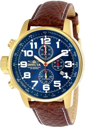 Invicta I-Force Orologio da Uomo in acciaio inossidabile con movimento Quarzo - 46mm, Oro / Blu