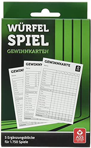 ASS 22517119 Wuerfelspiel Gewinnkarten-Bloecke, ab 8 Jahren, Yellow