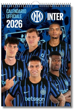 EURO PUBLISHING: Calendario Verticale Inter 2026 - cm 29x42 - Prodotto Ufficiale