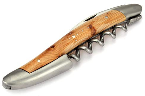 Forge de Laguiole Couteau sommelier - manche en genévrier - tire-bouchon 3 fonctions