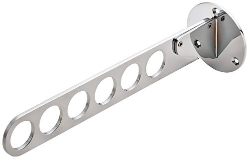 Heavy Duty Steel Adjustable Closet and Laundry Valet Six Slotted Secured Holes Organizer with Locking Positions, Polished Chrome (2)