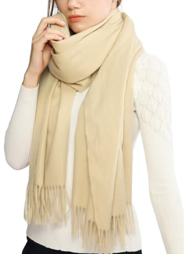 RIIQIICHY Damen Schal Winter Herbst, Kuscheliger Winterschal mit Fransen | Kuscheliger Schal Damen für kühle Tage, ideal als Schultertuch oder Stola für Abendkleid, Hochzeit und als Geschenk