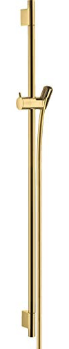 hansgrohe Duschstange Unica' S Puro 0,90m mit Brauseschlauch 1,60m, Polished Gold Optic