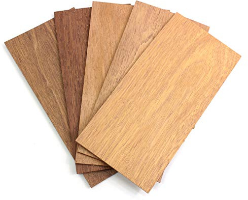 wodewa Holz Furnier Set 2mm Starkfurnier Merbau 60x14cm 10er Set Sägefurnier Bastelholz Platten Echtholz Holzfurnier zum Basteln Holzplatte Bastelset Modellbau DIY