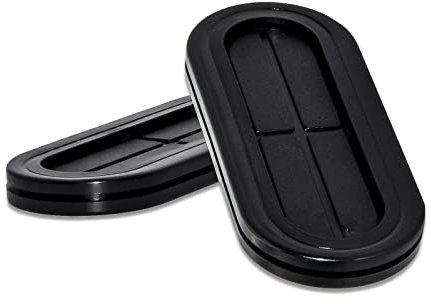 Flyshop 8-Pack Double-sided Rubber Plug, 20 x 50 mm, 13/16 x 2 Drill Hole, Synthetic Rubber Grommets Firewall Wire Protection Box Sealing Plug, Black, Oval Cable Grommet