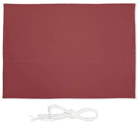 Relaxdays Tenda da Sole per Esterni Rettangolare, Idrorepellente, Anti UV, Terrazza e Giardino, 3,5 x 4,5 m, Bordeaux