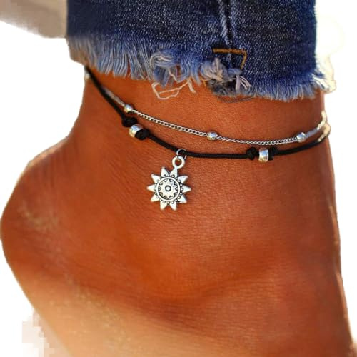 Prosy Beach Girasole Cavigliera Tessuto Braccialetti Alla Caviglia Con Perline Catena Gioielli Piede Regolabile Per Le Donne Ragazze