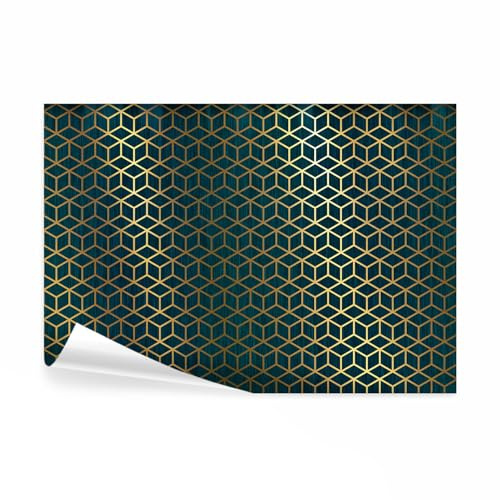 decomonkey Fototapete Geometrisch Abstrakt, 400x280 cm, Moderne Art Deco | Türkis, Vlies, Schlafzimmer, Wohnzimmer, Büro, Flur, Tapete, Fototapeten, Tapeten, Vliestapete, Wandtapete, Wand, Wandbild