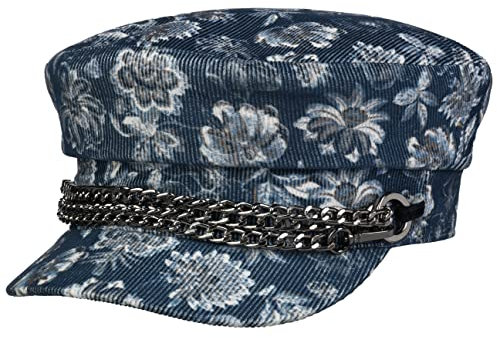 Alfonso D’Este Flower Fine Cord Elbsegler Elbseglermütze Baker-Boy-Mütze Schirmmütze Schildmütze Damen - Made in Italy mit Schirm, Futter Herbst Sommer Frühjahr Winter Frühling-Sommer Herbst-Winter -