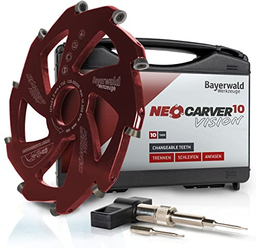 Bayerwald NeoCarver 10 Vision - Disco per fresa in metallo duro per alluminio, adatto per smerigliatrice angolare, Ø 125 mm x 22,2 mm/10 denti