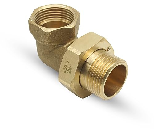 DOJA Barcelona | Racor Codo 90 Grados | 1 | M-H | Pack 3 | Codos 90º con Racor y Junta Tórica | Codo Latón | Anillo de Sellado | Accesorios Tuberia | para Tubo Grifo Jardin, Tuberias Exterior
