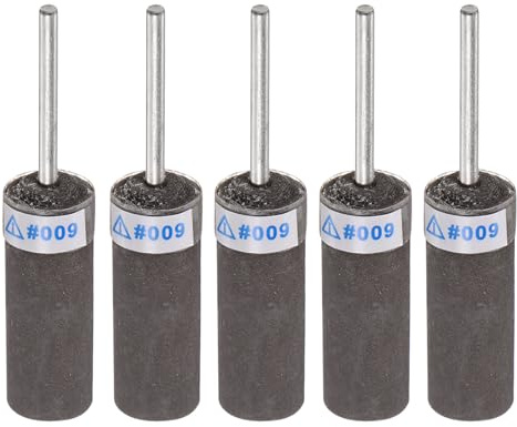 sourcing map Lot de 5 rouleaux de papier abrasif grain 600 2,35 mm tige de ponçage manchons cylindrique tête de meulage pour le travail du bois, du verre, du métal