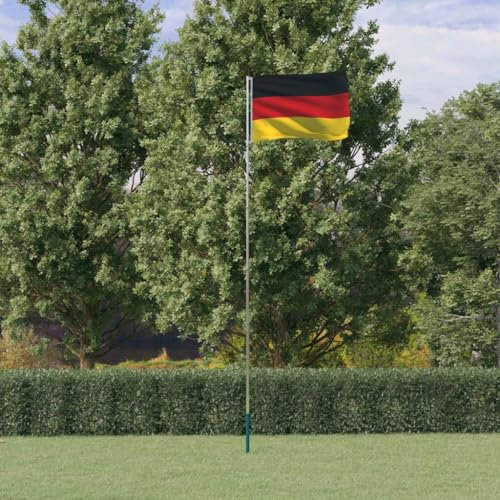 Deutschland Fahne und Stange 5,55 m Aluminium