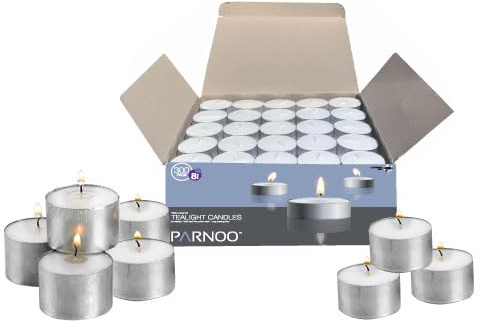 Lot de 300 bougies chauffe-plat dans des tasses en métal – Bougies chauffe-plat blanches propres non parfumées avec 8 heures de combustion – Bougies votives en vrac pour dîner romantique, mariage, spa