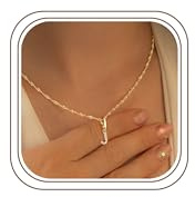 TINGN guldkedja med bokstäver för kvinnor flickor – 14 karat guld förgylld tvinnad pansarkedja zirkon bokstäver A-Z hänge kedja guld halsband namnkedja smycken för kvinnor flickor presenter, 40.6 cm