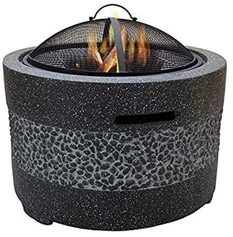 Foyers d'extérieur, tables de brasero à bois pour terrasse extérieure, bol à feu, avec revêtement résistant à la chaleur, filet de barbecue, pour terrasse de camping en plein air avec couverture,