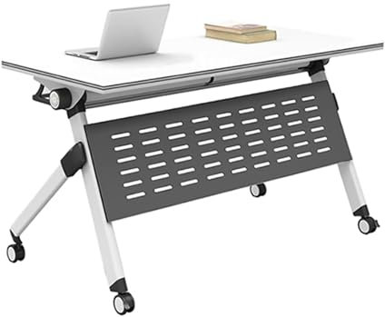 Klapptische, Konferenztisch, moderner, zusammenklappbarer mobiler Schulungstisch fürs Büro mit feststellbaren Rollen, rechteckiger, rollender, multifunktionaler Computertisch für B