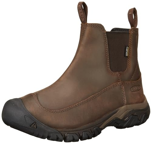 KEEN Men's Anchorage 3 Waterproof Pull On Insulated Snow Boots, Dark Earth/Mulch, 10 WIDE