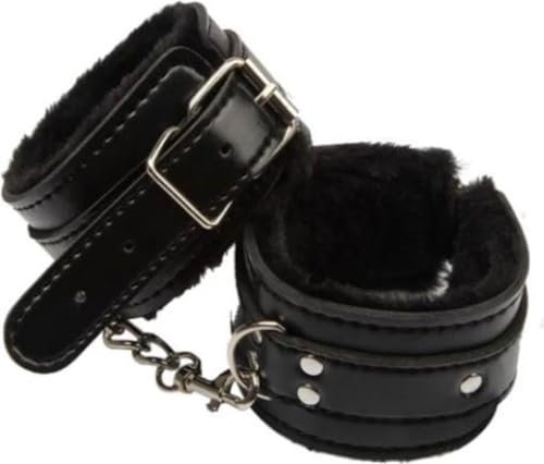 Plüschhandschellen - Schwarze Handschellen - Plüsch - BDSM - Anfänger - Bequem - Flauschig - Verstellbar, New Age Devi