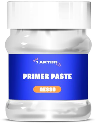 7 Artists Gesso Grundierung Weiß Acryl 230 ml Grundierung für Acrylfarben, Ölfarben, Aquarellfarben | Acryl Gesso Weiß von Maluntergründen wie Leinwand, Holz, Papier, Metall