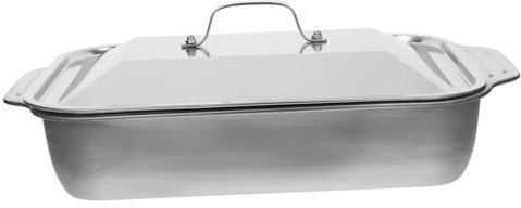 DECHOUS Stainless Steel Roast Pan Seafood Serving Tray Rectangular Fish Roaster Tray for Kitchen BBQ Catering