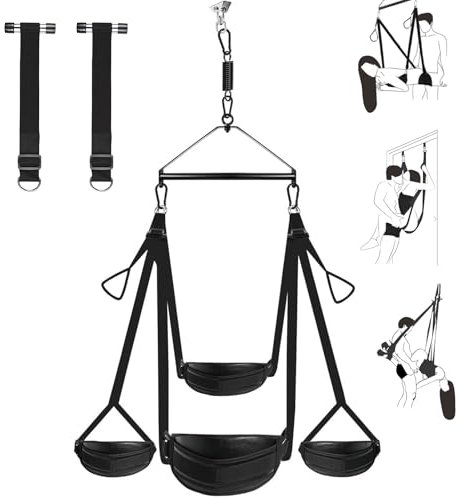 CPLYGO Liebesschaukel für Sex mit Ledersitz - Verbesserte Liebesschaukeln für Decke & Tür, Love Swing mit Bondage Set, Sex Schaukel Haltet bis zu 300 lbs, Sexspielzeug für Paare Extrem Sex