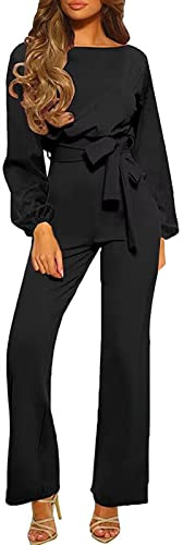 Tuta Intera Donna Elegante Tute Donna Eleganti Da Cerimonia Maniche Lunghe Jumpsuit Donna Curvy Pantaloni Sexy Taglie Forti Completo Donna Overall Playsuit Monopezzi a Gamba Larga Country Concert