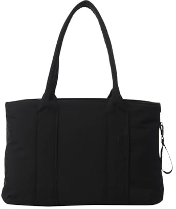 TOTTO - Bolso Ordenador Portátil Mujer, Modelo Sicilia, Capacidad 17L, Triple Compartimento, Bolsillo Pc 16, Bolsillo Frontal con Cremallera, Asas Largas Hombro, Portallaves, Color Negro