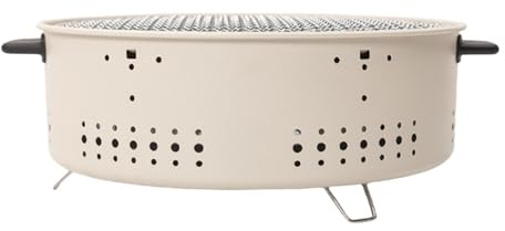 Charcoal BBQ Grill, Non-Stick Tabletop Stove, tragbarer runder Cooker, Cooking Methods, ideal für Camping, Picknick, Outdoor Kochen, leicht zu transportieren, 35,6 x 39,1 x 5,12 cm