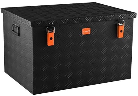 alubox Werkzeugkiste Riffelblech ABX-RL190B Aluminium 1,5mm Werkzeugkiste leicht und robust 190 Liter - schwarz lackiert