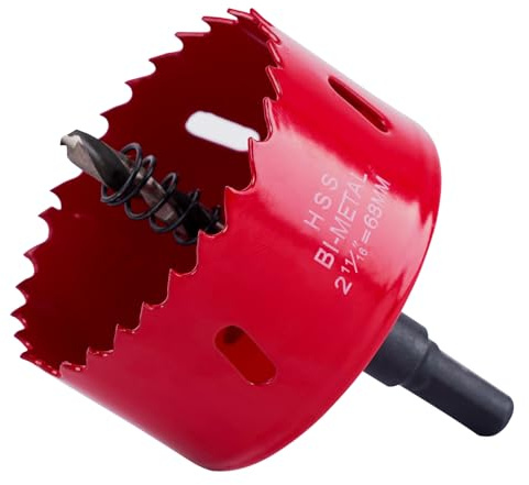 Lochsäge 68mm, Lochkreissäge mit Sechskant-Schaft und Bohrer Lochbohrer Set Bohrkrone für Holz, Rigips, Trockenbau, Kunststoffe,Universal HSS M42 Bi-Metall Lochsägen(68mm)
