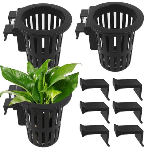 szaluyk Lot de 3 paniers pour d'aquarium – Pots de Aquatiques flottants pour Aquariums d'eau Douce, Culture aquaponique et hydroponique, décorations de Vase sous-