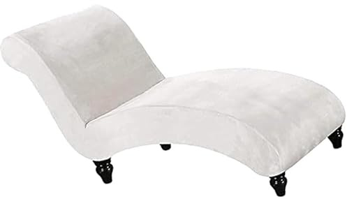 YNJJKA Schonbezüge liegesessel stuhlbezug relaxliege stuhlbezüge schonbezug Stretch rutschfest samt chaiselongue ohne armlehnen elastische Abdeckung bezug sofabezug relaxsessel bezüge Samt(Weiß)