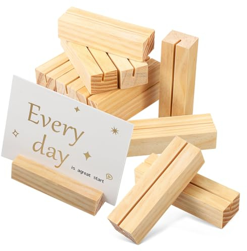 HEALEEP 30 Pcs Wooden Card Holders Place Card Holder Stands for Wedding Party Decoration and Event Desk Use
